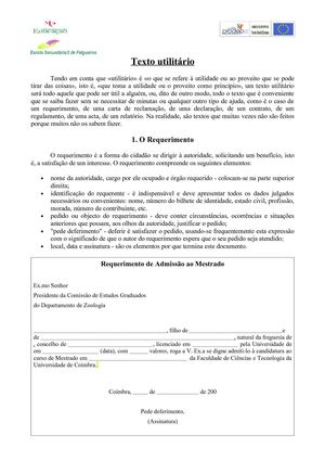 Características do texto utilitário