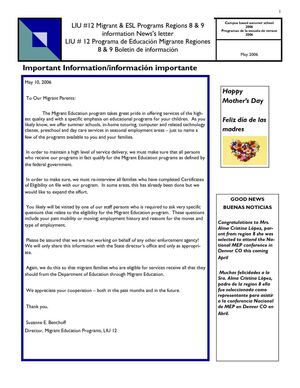 LIU 12 MEP newsletter, March 2006