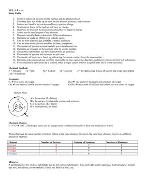 SOL 6.4 Study Guide