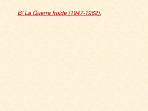 3ème - De la Guerre froide au monde actuel - I.B.