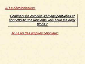 3ème - De la Guerre froide au monde actuel - II.A.