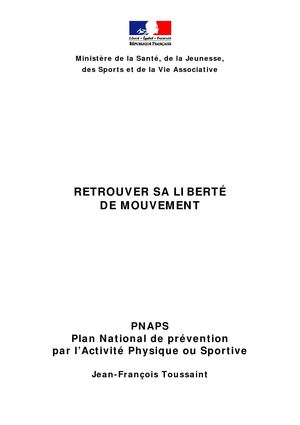 Rapport Préparatoire de la Commission Prévention, Sport et Santé