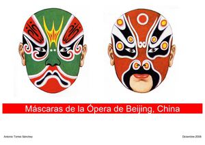 Máscaras de la Ópera de Beijing, CHINA.