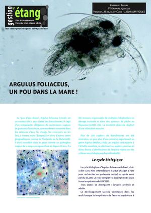 Article sur le parasite Argulus foliaceus