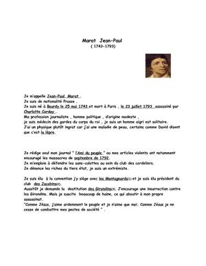 Journal intime de Marat Jean-Paul