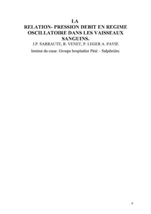 Profil des vitesses dans une artère en régime oscillatoire.