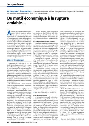 Du motif économique à la rupture amiable