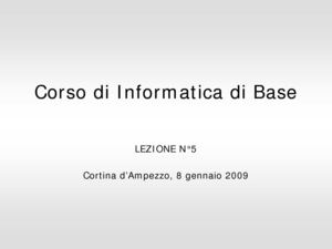 Corso di Informatica di base - Excel 1