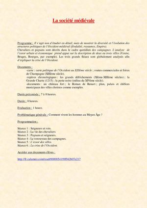 5ème - La société médiévale -présentation