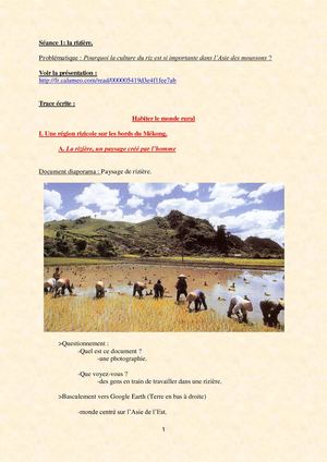 6ème - Habiter le monde rural - cours - I.A.