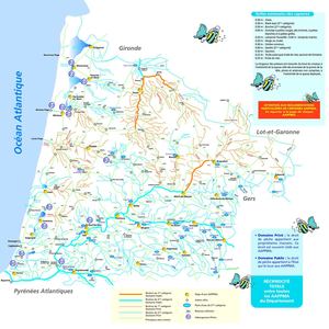 Pêche : carte des cours d'eau des Landes