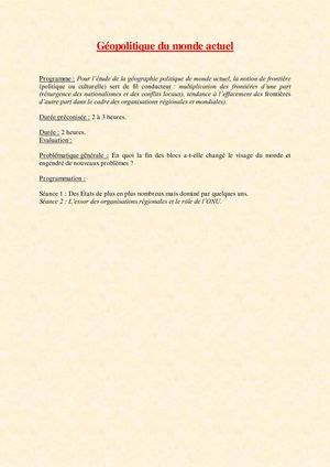 3ème - Géopolitique du monde d'aujourd'hui - cours intégral