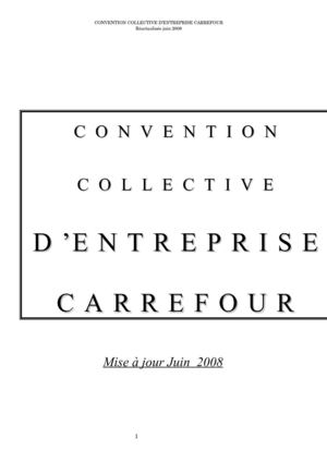Convention Collective Carrefour mise à jour juillet 2008