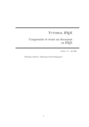 Comprendre et écrire un document en LaTeX
