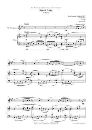 Tchaikovsky - Swan lake - Lac des Cygnes Intro (alto sax)