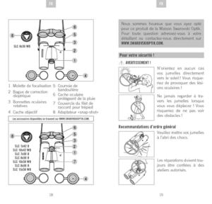 Ol'Optic : Mode d'emploi Jumelles Swarovski SLC 10x42, 10x50, 15x56, 7x42B, 7x50, 8x30WB, 8x50, 8x56
