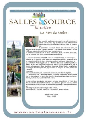 Lettre Municipale de Salles la Source N° 4 jan 09