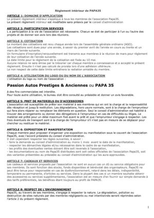 Règlement intérieur PAPA35 - 23 janv 2009