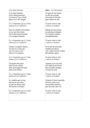 À la claire fontaine