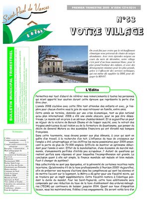 Bulletin Municipal n°53 1er trimestre 2009