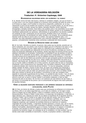 DE LA VERDADERA RELIGIÓN -San AGUSTÍN