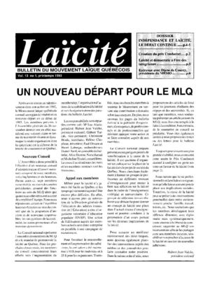 Laïcité Vol 13 no 1 (1993)