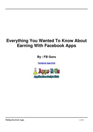 Everything You Wanted To Know About Earning With Facebook Apps