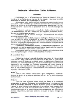 Declaração Universal dos Direitos do Homem