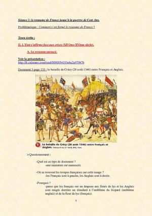 5ème - Le royaume de France (Xème-XVème siècle) - cours - II.A.