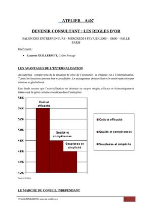 Devenir consultant: les règles d'or - Salon des Entrepreneurs Paris 2009
