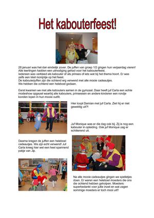 Kabouterfeest op de verjaardag van de juffen van 1-2