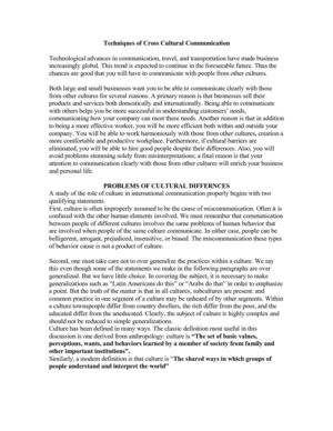 Techniques of Cross Cultural Communication
