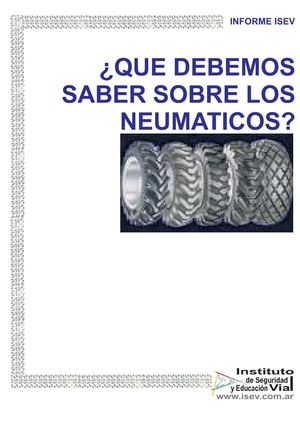 INFORME ISEV SOBRE NEUMÁTICOS