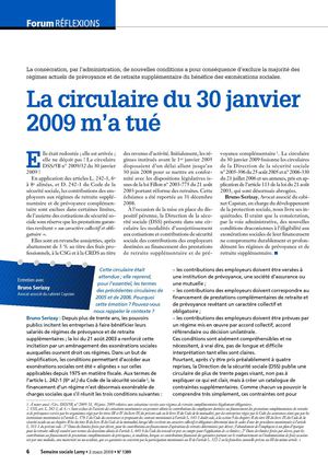 La circulaire du 30 janvier 2009 m'a tué
