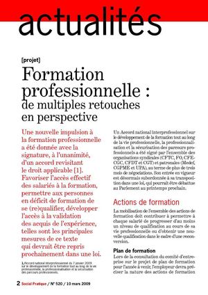 Formation Professionnelle : De multiples retouches en perspective