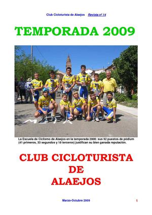 CLUB CICLCISTA DE ALAEJOS REVISTA 2009