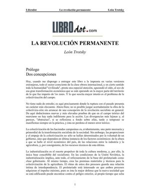 Trotsky, León - La revolución permanente