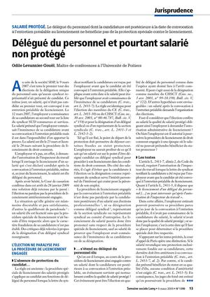 Délégué du personnel et pourtant salarié non protégé