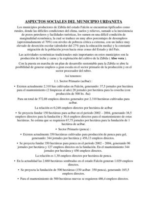 ASPECTOS SOCIALES DEL MUNICIPIO URDANETA