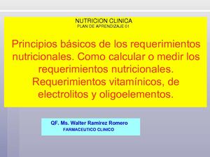 Requerimientos nutricionales
