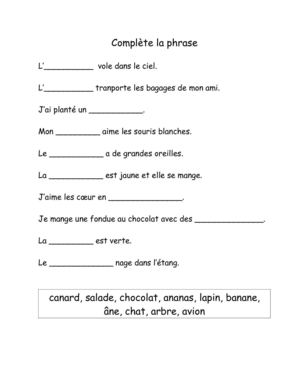 Complète la phrase