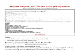 Nouveaux programmes de 6è - Géographie - Enseigner l'espace proche