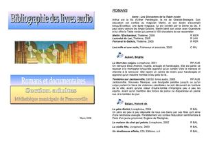 Livres cd adultes Mars 2008