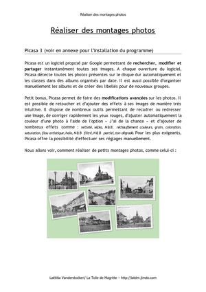 Réaliser des montages photos avec Picasa