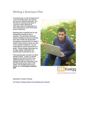 Business Plan template to ‘Grow a business’