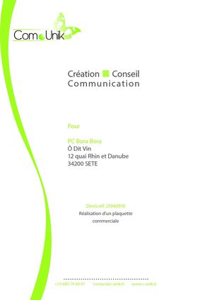 Devis plaquette commerciale