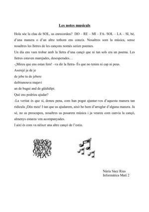 Les notes musicals   Núria Sáez Rius