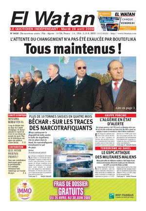 El Watan [La Patrie] du 28/04/'09