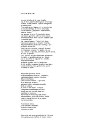 poesia lirica. SAFO de MITILENE.