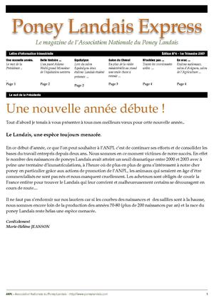 Poney Landais Expres N°4 - Association Nationale du Poney Landais